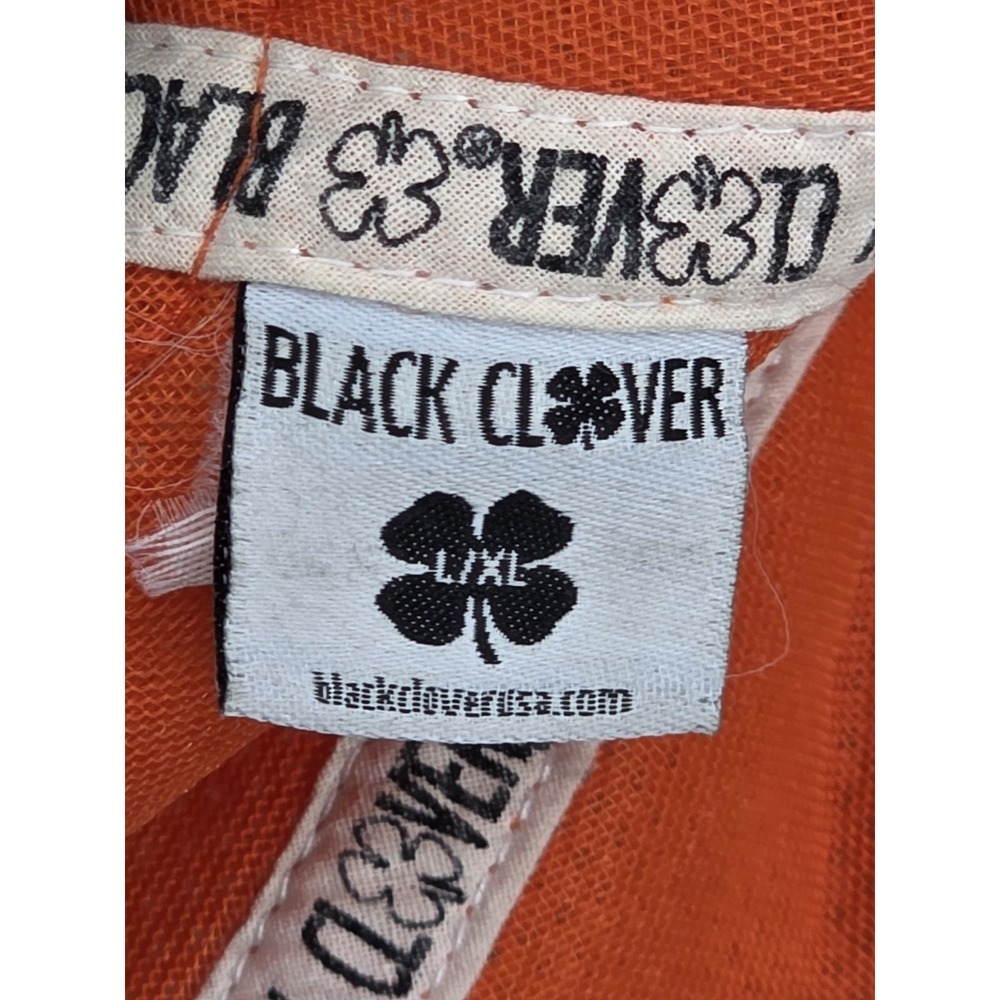 Black Clover Trucker Hat Cap L/XL Orange Camouflage Mesh Back Hunting Camo - Picture 7 of 7